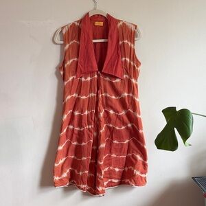 Orange Cotton Shibori Dress